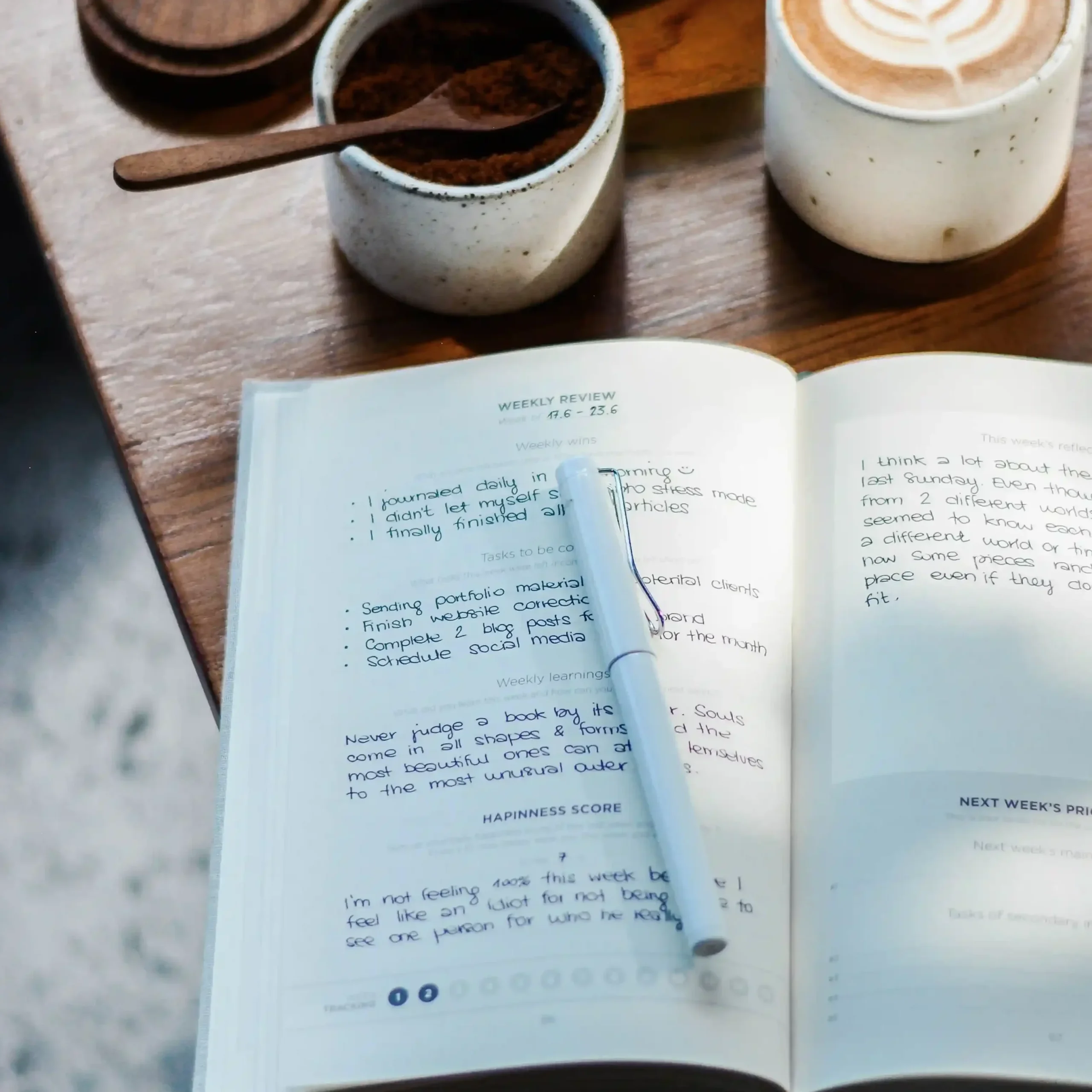 Image of a journal listing many things to do, indicating perfectionism that could be treated with therapy.